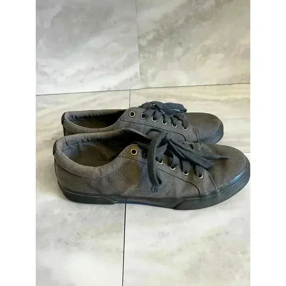 Polo Ralph Lauren Men’s Felixstow Canvas Sneakers Gray Size 9 D Lace Up Shoes